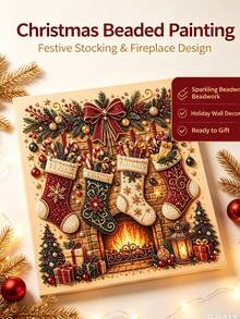 Set Lukisan Berlian Natal 2D Berbentuk Khusus, Hiasan Dinding Mutiara Rhinestone, Lonceng Natal, Rumah Kue Jahe, Kaus Kaki Rusa, Pola Pohon, Dekorasi Kanvas Cocok Untuk Ruang Tamu, Kamar Tidur, Hadiah Liburan - A - View 1