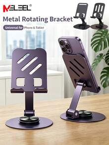 KELEEL Aluminum Alloy Phone Stand - Waterproof, 360° Rotating Desktop Base, 2-Section Adjustable And Foldable Design, Suitable For Office And Bedside Use - Multicolor - View 1