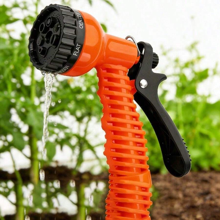 1pc High Pressure Spray Gun With Adjustable Nozzle, Multi-Purpose, Suitable For Gardening, Car Washing And Yard Cleaning, Durable And Lightweight, Orange And Black Non-Slip Handle, Universal Thread Easy To Install, Suitable For Easter Gift Outdoor Cleaning