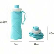 Taza de silicona plegable de gran capacidad portátil, botella de agua retráctil para viajes - Verde - Ver 10
