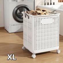Collapsible Laundry Basket - Solid Color Design, Multi-Functional Portable Laundry Basket, Suitable For Bathroom And Balcony Storage, Laundry Bag, Laundry Room Accessories, Clothes Storage Cart - Multicolor - View 16