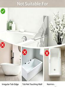 Reusable Splash Guard With Suction Cups For Bathtub, Sink And Shower Corner Waterproof Splash Guard Panel - Multicolor - View 9