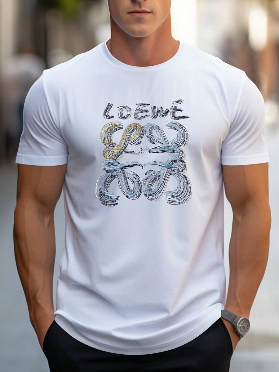 Men's Pure Cotton Short Sleeve T-Shirt Casual Summer Breathable Soft Regular Fit Everyday Wear Basic Top - 白色 - 查看 1