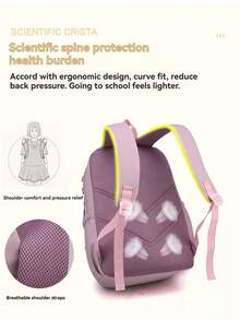 Korean Style New Backpack For Boys And Girls, Middle School Grades 3-6, Large Capacity Solid Color Travel Lightweight Casual Minimalist Student Backpack - Multicolor - View 5