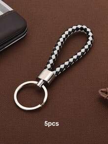 5 Buah Gantungan Kunci Tali Kepang Tangan Kulit PU untuk Mobil, Gantungan Tas Kreatif, Hadiah untuk Pria dan Wanita - Gantungan kunci kulit PU - View 11