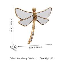 1pc Resin Gold Mirror Dragonfly Wall Decor, Insect Lover's Collection, Creative Insect Museum Hanging Decor For Home Party - Gold - View 14