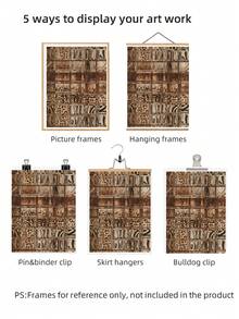 1pc Retro Animal Print Wall Art, Leopard Zebra Mixed Pattern Glass Block Texture Poster, Vintage Brown Earth Tone Aesthetic Home Decor Canvas Painting Prints For Wall, Best Gift Choice - Multi-color - View 6
