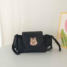 Bolsa de almacenamiento colgante para cochecito de bebé, organizador portátil de gran capacidad multifuncional con diseño de conejo de dibujos animados, esencial para viajes - Multicolor - Ver 9