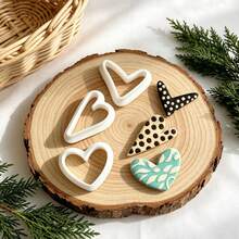 3Pcs Boho Style Heart Polymer Clay Cutters Set Hollow Heart Clay Molds DIY Handmade Earring Pendant Jewelry Making Craft Supplies - 3-pack - View 4