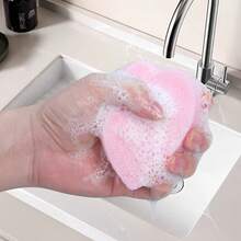 10PCS Heart-Shaped Cleaning Sponges, Dishcloth For Washing Dishes, Wiping Sink, Stove, Pots, Bowls And Cutlery, Cleaning Tools Suitable For Dishes, Countertops, Stackable Sponge Design, Colorful Cleaning Accessories, Heart-Shaped Sponge Stack, Durable - love - View 4