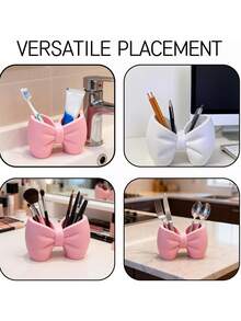 1/2pcs Bow Shaped Storage Box,Suitable For Bedrooms,Living Rooms,Dressing Tables,Desks,Bathrooms,Multi-Purpose And Versatile,An Essential For Home Table And Drawer Organization. - Multicolor - View 7