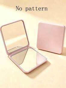 New Polka Dot Print Portable Square Makeup Mirror, Double-Sided Square Makeup Mirror, Women's Foldable Makeup Mirror, Compact Minimalist Makeup Mirror, Mini Makeup Mirror Suitable For Wallet And Travel - Multicolor - View 6