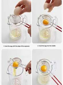 1/3pcs Stainless Steel Long Handle Egg Yolk Separator Strainer, Egg White And Yolk Separator Sieve, Home Baking Egg Separator Tool - Silver - View 6