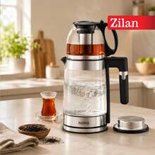 zilan FLORIA ZLN1757 電熱水壺，附茶濾網，1500W功率，1.8L+1.2L容量，玻璃材質 - 查看 1