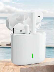 Tai nghe Bluetooth không dây tích hợp micro, âm thanh stereo bass sâu, đàm thoại rõ nét, hộp sạc di động, thời lượng pin lên đến 24 giờ, kết nối ổn định, tương thích với iPhone và điện thoại Android, lý tưởng cho nghe nhạc, thể thao, du lịch và sử dụng hàng ngày - trắng - Xem 6