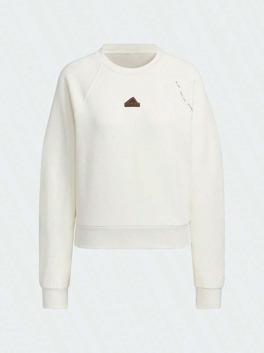 Adidas Sweatshirt Pullover Olahraga Kasual Klasik Wanita TECH CREW Sweatshirt Leher Bulat Longgar JJ1109 - Hanyu Putih - View 1