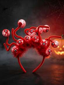 1pc Halloween Headband Bat Ghost Pumpkin Eyeball Spooky Festival Party Costume Hair Accessory Funny Headband - Multicolor - View 6