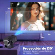 High Definition Projector, Supports WiFi And Bluetooth, Native 1080P/Supports 4K, Android System + Auto Correction, Built-In Speaker. Suitable For Home Theater, Office, Gaming, Presentation. Halloween Gift, Christmas Gift. - 1 Pc - View 8