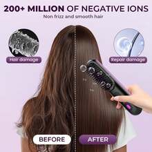 New USB Rechargeable Hair Straightener Brush, Wireless Portable Hair Straightener, Negative Ion Hair Care, 2-In-1 Straightener & Curler, Battery Capacity: 2000mAh - Multicolor - View 6