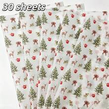 10/30/60 Sheets, Snowy Town Pattern Tissue Paper, With 8 Adhesive Stickers For Easy Sealing, 20*14 Inch Gift Wrapping Paper, Suitable For Christmas Decoration, Gift Bags, Birthday, Wedding Party Decoration, Box And Basket Fillers, Party Gifts - Cedar Fawn - View 11