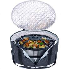 Slow Cooker Carrying Case For 6-8 Quart (Approx. 1.8-8 Liter) With Strap, Suitable For Hot Food And Hamilton Beach Slow Cooker Carrying Bag With Lid Fastener, Dust Cover For Slow Cooker Equipment - Multicolor - View 4