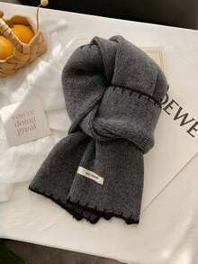 1pc Women's Knitted Scarf, New Winter Thick Woolen Scarf, Versatile Neck Warmer For Students, Couples, Office Workers, Suitable For Daily Commute Wear - Multicolor - View 10