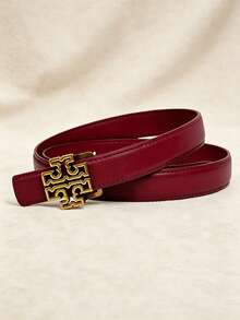 43 Inch PU Decorative Thin Waist Belt, Geometric Alloy Buckle Belt, 4 Colors Available, Versatile For Dresses, Suits, Jeans, Commuting, Simple Women's Decorative Belt - Multicolor - View 15