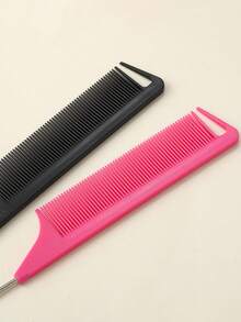 Professional Tail Comb Set, Includes Tail Comb, Parting Comb, Stainless Steel Tail Comb, Anti-Static Comb, Braiding Comb, Fine Tooth Tail Comb, Highlight Comb, Multi-Functional, Suitable For Normal Hair, Candy Colored Hair, Ideal For Bridal Hairstyles, Hair Salons, Salons And Home Use. - Multicolor - View 6
