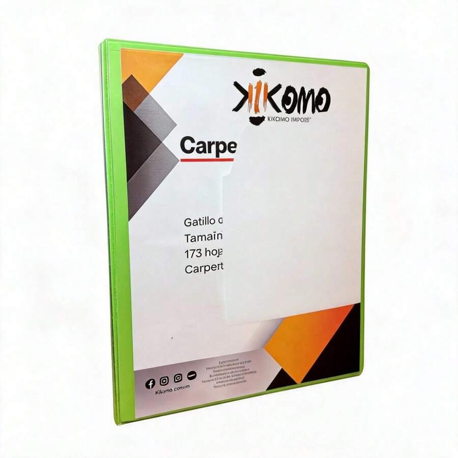 Carpeta Panorámica Kikomo Importadores de 1 Pulgada, Ideal para Organización de Documentos y Presentaciones - Verde - Ver 1