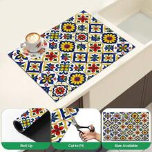 1pc Heart Text Pattern Absorbent Drying Mat, Kitchen Decor Coffee Machine Mat, Handmade Coffee Pot Drip Tray, Kitchen Floor Mat, Dining Table Mat, Kitchen Countertop Dish Drying Mat, Breakfast Mat, Heat-Resistant Drip Mat With Non-Slip Backing, Diatomaceous Earth Drip Mat, Stain-Hiding, Super Absorbent Kitchen Mat, Easy To Clean Dish Rack Mat, Perfect For Kitchen, Dining Table, Coffee Shop, Bar, Holiday, Party, Home Decor, Holiday Gift - Multicolor - View 6