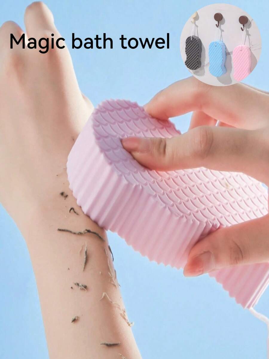 Exfoliating Body Scrub Set - Gentle Painless Bath Sponge And Towel, Professional Body Brush, Foaming Net And Bath Brush, Unisex Dead Skin Removal And Rough Skin Massager, Bathroom Tools And Bath Accessories, Christmas Gift