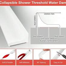 1pc 3 Meters Classic Silicone Waterproof Sealing Strip, Suitable For Shower Enclosure And Bathroom - Self-Adhesive, Flexible, Waterproof Sealing Strip, Used For Dry And Wet Separation, Anti-Mold And Anti-Splash, Perfect For Home Decor, Bathroom Decor And Bathroom Accessories - A - View 7