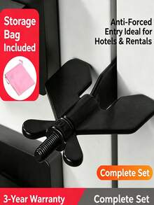 1/2pcs Portable Door Lock Home Security Door Locker Hotel Door Locks For Travelers Travel Lock For Door Safety Locks From Inside Bedroom Hotel Rooms Home Apartment Security Travel Gifts Must Haves Essentials - Multicolor - View 8