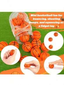 10pcs/20pcs Bola Basket Olahraga Kecil, Bola Busa Kecil, Pereda Stres, Pereda Kecemasan, Hadiah Kelas, Kado Pesta - MultiWarna - View 4