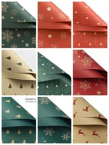 10 Sheets Christmas Floral Leaf Pattern Tissue Paper, Christmas Tree, Candy, Stars - Size 50 X 35cm, Handmade Wrapping Paper, Easy To Protect Items, Gift Box Filler, Party Decoration - Christmas Style Design, Durable Packaging, Holiday Wrapping - 50*70cm/19.7*29.6in - View 11
