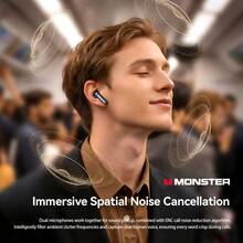 Monster Airstar A03 Wireless In-Ear Earbuds, Bluetooth 6.0, Supports ANC/ENC Spatial Noise Cancellation, Hi-Res High Resolution Audio & LDAC Dynamic Bass, 13mm Driver Unit, Smart Touch Control, Ultra Low Latency, Suitable For Gaming/Sports - View 8