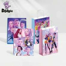 DOBBLE 12/36pcs K-Pop Style Anime Character Paper Gift Bags, Mixed Design Candy Favor Bags For Birthday Party Supplies, Party Favors, Gift Packaging & Party Decorations - View 6