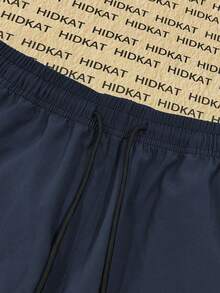 Hidkat Women's Plus Size Casual Sports Long Pants, Lightweight Drawstring Multi-Pocket, Suitable For Fitness, Streetwear, Spring And Autumn - Navy Blue - View 3