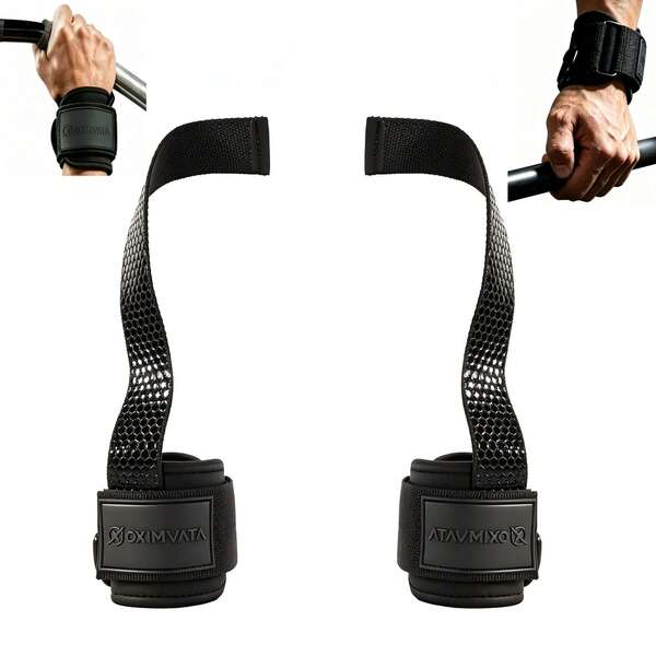 FIVING Adjustable D-Ring Wrist Support Strap With Silicone Anti-Slip Pad, Suitable For Fitness, Weightlifting, Pull-Ups (One Size)