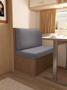 2 piezas/Set(Funda de asiento+Funda de respaldo) Funda de banco de unicolor para caravana, cojines de comedor de RV suaves y elásticos, fundas de polar de felpa elástica para asientos de sofá de restaurante - Multicolor - Ver 13