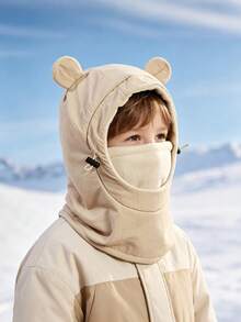 Children's Pullover Hat, Outdoor Skiing Hat, With Ear And Neck Protection, Cute Ear One-Piece Hat, Unisex, Autumn/Winter Style - Multicolor - View 5