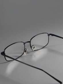 1pc Men's Narrow Silver Frame Thin Rim Eyeglasses, Japanese Style - Multicolor - View 8