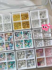 48 Grid Detachable Acrylic Empty Storage Box, Nail Art Rhinestone Charm Bead Organizer Container, Portable Divided Jewelry DIY Craft Nail Tool Case - Multicolor - View 3
