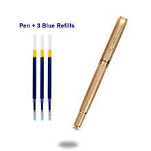 Pulpen Ballpoint Logam Emas Klasik/Isi Ulang yang Dapat Diganti 0,5mm/Pulpen Tanda Tangan Bisnis/Pulpen Hadiah Kantor/Cocok untuk Pria dan Wanita dengan Tulisan Halus/Cocok untuk Kantor, Sekolah, Siswa dan Guru untuk Berlatih Menulis - Pena - View 10