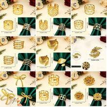 1pc/6pcs/12pcs Creative Napkin Rings, Decorative Napkin Holders For Birthday, Farmhouse, Wedding, Restaurant, Hotel, Valentine's Day, Banquet, Buffet Table Decor, Party Supplies, Home Kitchen Table Decoration - Multicolor - View 13