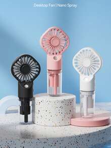 800mAh Mini Handheld Mist Fan, Portable USB Rechargeable Cooling Fan, Summer Mini Water Mist Fan, Personal Air Cooler, Travel Fan, Outdoor Sports Fan, Office Home Dorm Desktop Fan, Compact Pocket Fan, Vacation Essential, Creative Gift For Women And Men - Multicolor - View 2