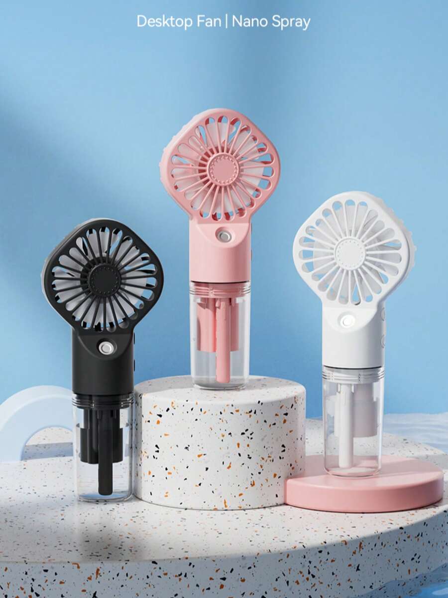 800mAh Mini Handheld Mist Fan, Portable USB Rechargeable Cooling Fan, Summer Mini Water Mist Fan, Personal Air Cooler, Travel Fan, Outdoor Sports Fan, Office Home Dorm Desktop Fan, Compact Pocket Fan, Vacation Essential, Creative Gift For Women And Men