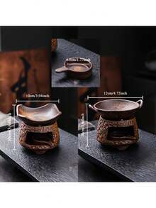 Máy khuếch tán tinh dầu gốm phong cách vintage, bếp rang trà, đèn đốt tinh dầu cho gia đình trong nhà dạng bếp nhỏ, tăng hương cho bột hương và trà (không bao gồm nến) - Nhiều màu - Xem 4