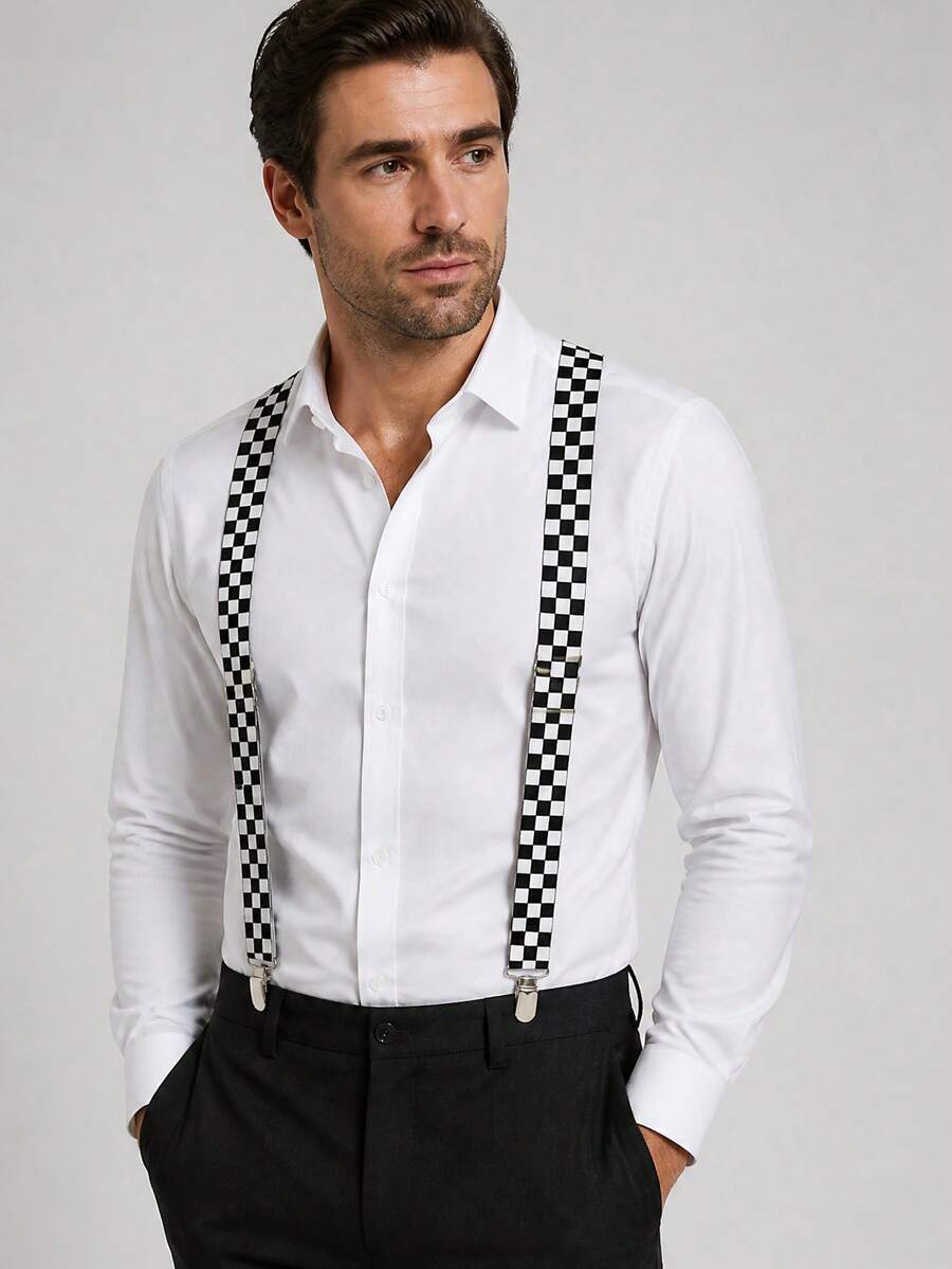 Men's High Elasticity 2.5cm Suspenders - Multicolor - View 1
