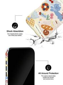 Koolife 1pc Cute Printed Phone Case, 2-In-1 Glossy Hard Shell, PC+TPU Material, Anti-Scratch Shockproof Protective Case, Compatible With IPhone 11, 12, 13, 14, 15, 16, 17/Pro/ProMax - Multi-color 2 - View 3